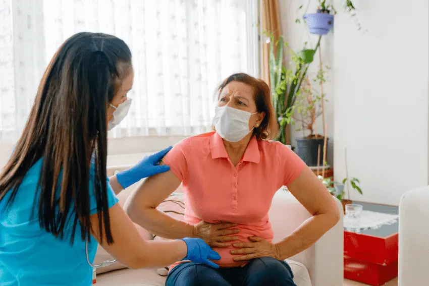 Pelvic floor physiotherapist doing treatment