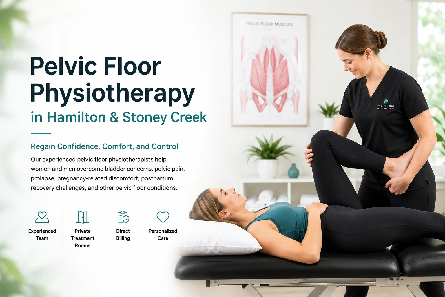 Pelvic floor physiotherapy treatment in Hamilton and Stoney Creek at Wellspring Health and Wellness