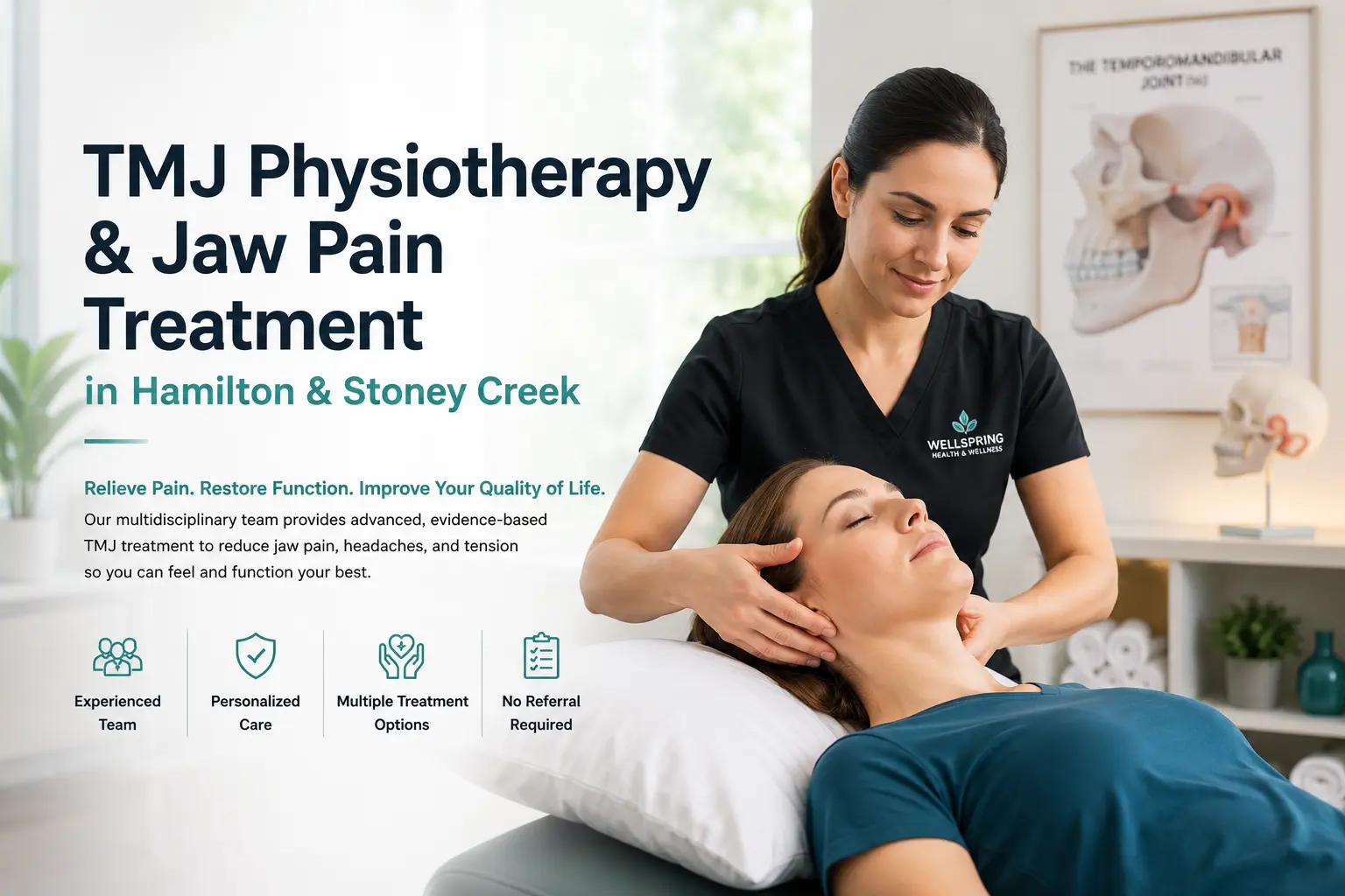 TMJ physiotherapy and jaw pain treatment in Hamilton and Stoney Creek at Wellspring Health and Wellness
